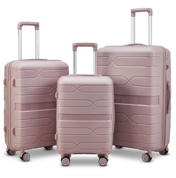 Комплект куфари полипропилен 3 бр  Леки и здрави с 4 колела 360°