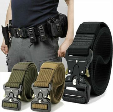Тактически колан 125 см – метална катарама, полиестер за туризъм и Airsoft