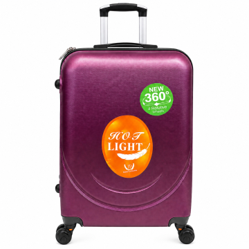 Куфар Perfect line 65x45x28 см ABS с разширител  5 см  , 4 колела 360° Черен