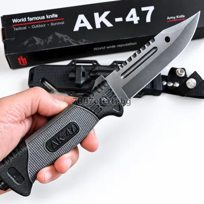 Тактически нож AK-47 за оцеляване с компас и кремък Survivor