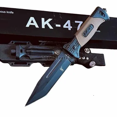 Тактически нож AK-47 за оцеляване с компас и кремък Survivor