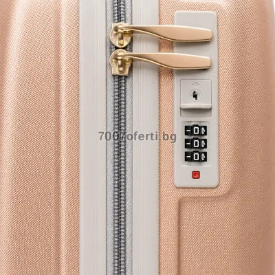 Куфар за ръчен багаж Perfect line 57x37x22 см ABS твърд и лек , 4 колела 360° 