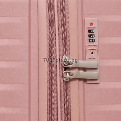 Куфар за ръчен багаж от полипропилен 56×40×21 см Капучино Perfect Line разширяем 5см