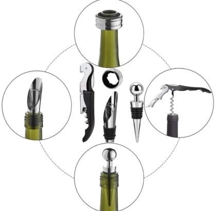 Луксозен комплект за вино в дървена кутия – Velve (4 части)