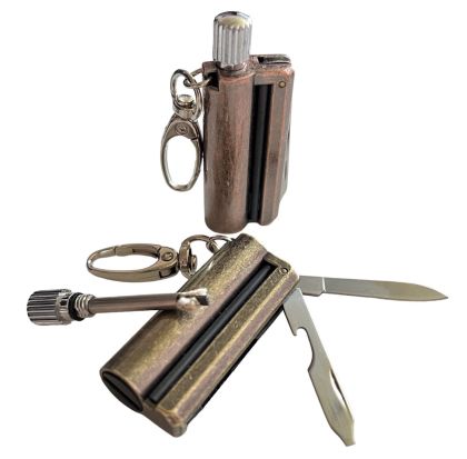 Мултитул 5в1 Вечен кибрит и бензинова запалка ключодържател за оцеляване