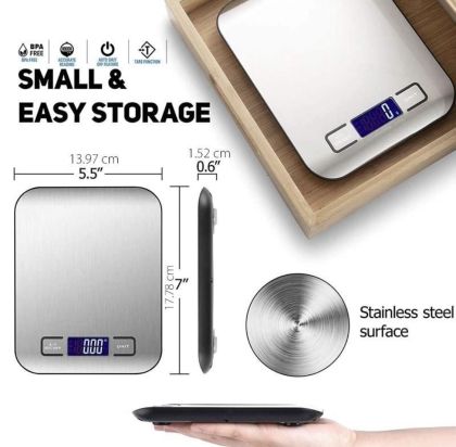  Кухненска везна цифрова от неръждаема точност 0,01г/5кг измерва храна/мляко/ядки