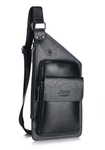 Мъжка чанта от много здрава екологична  кожа JEEP BULUO елегантен модел през гърди 