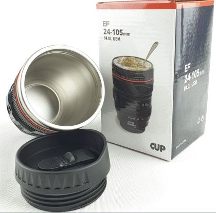 Термо чаша обектив 400мл термос за кафе капучино от неръждаема стомана