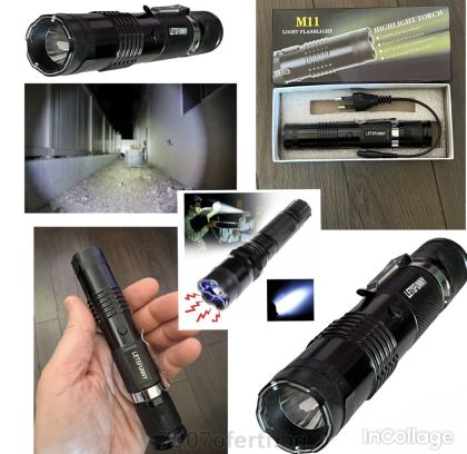Мощен LED фенер с електрошок POWER STYLE M11 – идеален за оцеляване и самоотбрана