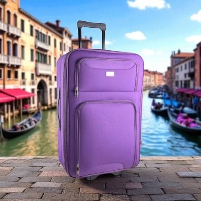 Пътнически куфар за багаж текстилен 70x45x27 см  Лек и здрав с разширител 5см, 3 колела