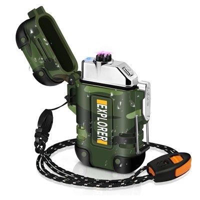 Запалка ветроустойчива Explorer водоустойчива без пламък импулсна USB зареждане