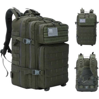 Тактическа раница водоустойчива Army Bag 45L – 900D, Molle, черна, зелена, бежова