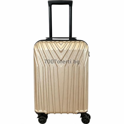 Куфар за ръчен багаж ABS 53x35x20 см – spinner, сваляеми колела златист 