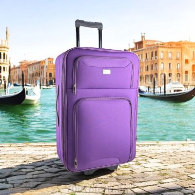 WeTravel пътнически куфар TRANSIT черен 3 колела 78/52/23см  разширяем+5см