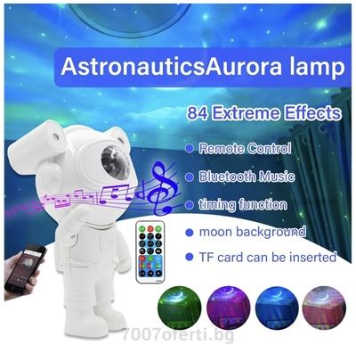Детска Нощна Лампа Проектор Звездно Небе Астронавт Galaxy Star Projector