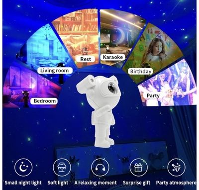 Детска Нощна Лампа Проектор Звездно Небе Астронавт Galaxy Star Projector