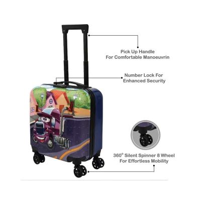 Детски Куфар Камионче 3D (Лилав) | ABS/PC Филм, 4 Колела 360°