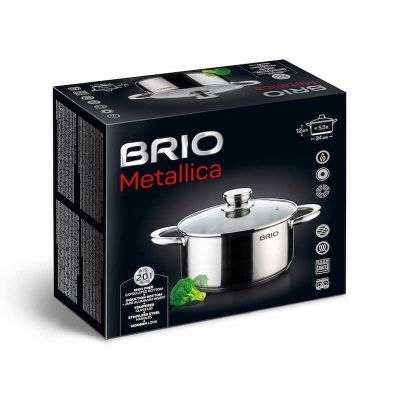 Тенджера Brio Metallica 3.1 л – Неръждаема стомана с капак