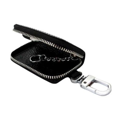 Универсален Кожен ключодържател за автомобилен ключ с карабинер – Естествена кожа (9x6см)