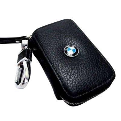 Универсален Кожен ключодържател за автомобилен ключ с карабинер – Естествена кожа (9x6см)