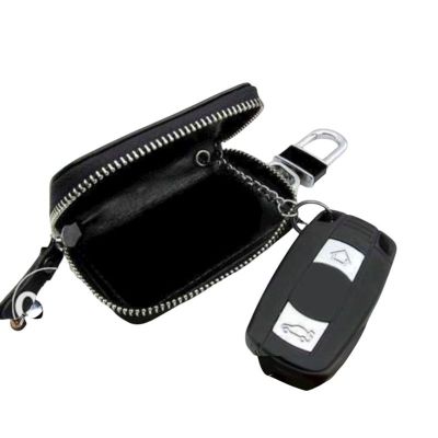 Универсален Кожен ключодържател за автомобилен ключ с карабинер – Естествена кожа (9x6см)