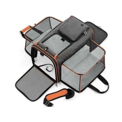 Разширяема Транспортна чанта за Домашни Любимци : Одобрена за Авиокомпании, 43x28x28 см