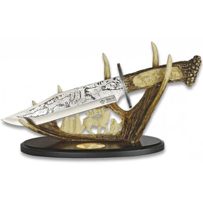 Ловен нож сувенир на трофейна поставка 38,5 см колекционерски модел