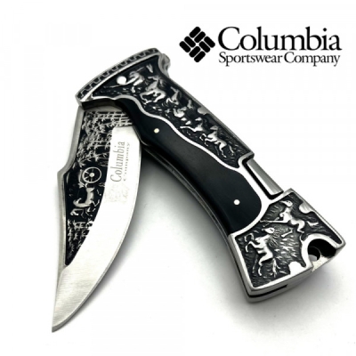 Сгъваем нож джобен+калъф от естествена кожа за колан ловен луксозен