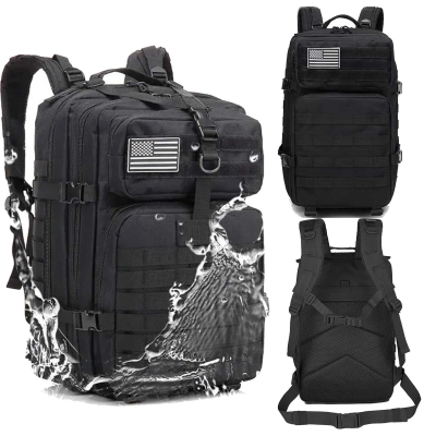 Тактическа раница водоустойчива Army Bag 45L – 900D, Molle, черна, зелена, бежова
