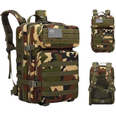 Тактическа раница водоустойчива Army Bag 45L – 900D, Molle, черна, зелена, бежова