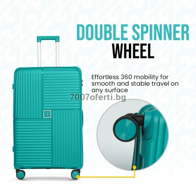 Комплект 3 куфара полипропилен със spinner колела