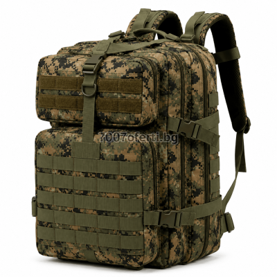 Тактическа раница водоустойчива Army Bag 45L – 900D, Molle, черна, зелена, бежова