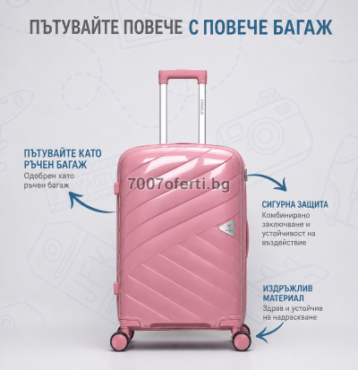 Комплект куфари 3бр New York – полипропилен, колела 360° 