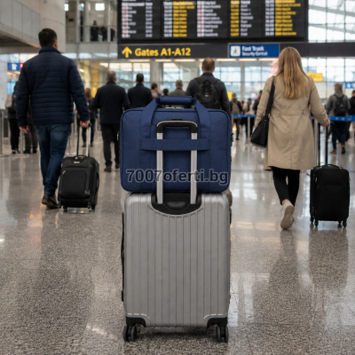 Пътническа чанта за ръчен багаж 43х31х21 см – одобрена за Ryanair, Wizz Air и EasyJet Син