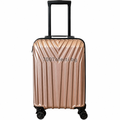 Куфар за ръчен багаж ABS 53x35x20 см – spinner, сваляеми колела златист 