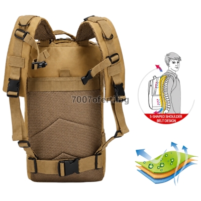 Тактическа раница 30L с MOLLE система за къмпинг и оцеляване