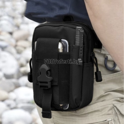 Тактическа чанта MOLLE 16x9 см – за GSM документи и фенер