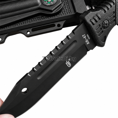 Тактически нож AK-47 за оцеляване с компас и кремък Survivor